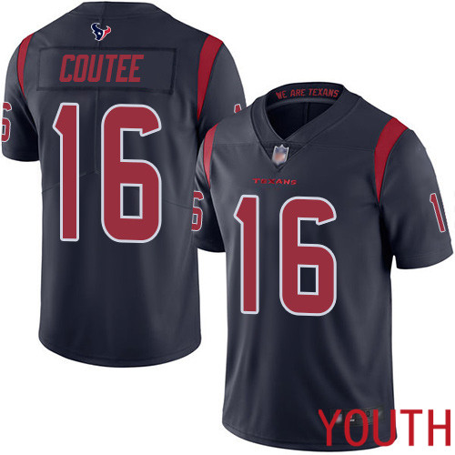 Houston Texans Limited Navy Blue Youth Keke Coutee Jersey NFL Football #16 Rush Vapor Untouchable->women nfl jersey->Women Jersey